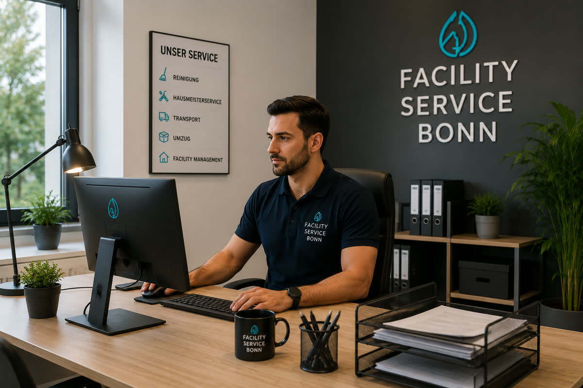 Mitarbeiter von Facility Service Bonn im Büro – Ansprechpartner für Anfragen und Angebote
